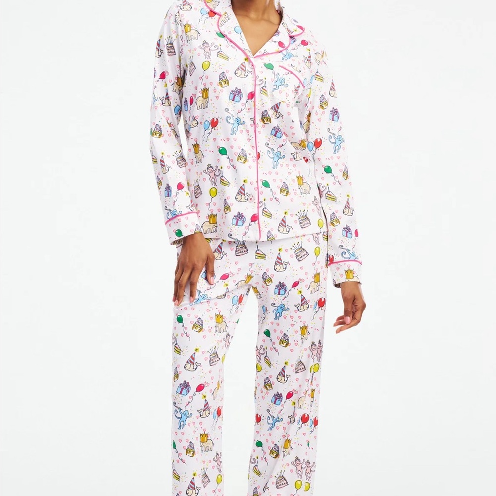 Roller Rabbit Balloon and Party Hat Pajama Set